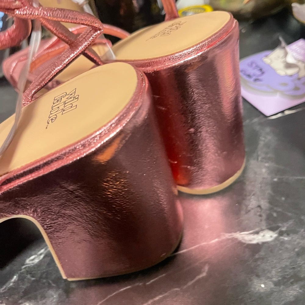 wild fable Metallic Pink Strappy Platform Heels - Picture 4 of 8